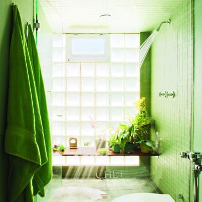Bright Green Bathroom Design