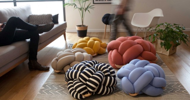 Bright Knotty Cushions And Stools For Modern Decor