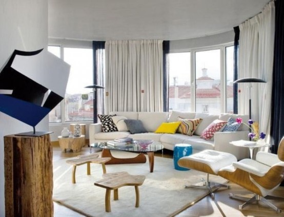 Bright Penthouse Designed In A Fusion Of Styles