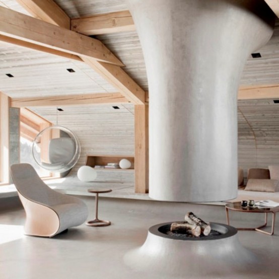 Chalet In The Alps With Unusual Geometric Lines