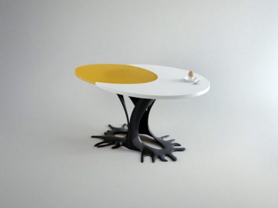 Cheerful Egg Inspired Table For People Wih Imagination