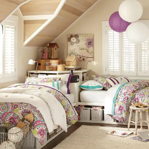 Chic and inviting shared teen girl rooms ideas  14