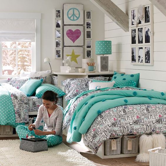 Chic and inviting shared teen girl rooms ideas  7