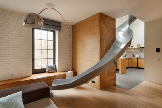 Childhood Fantasies Come True: Modern Apartment With A Slide