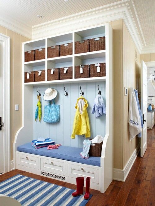 Mudroom lockers is quite popular and practical solution for small spaces.