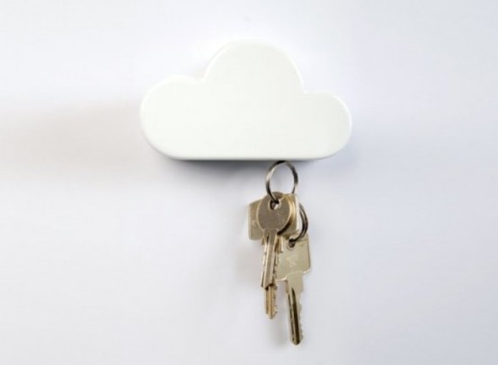 A Key Ring In The Form Of A Cloud