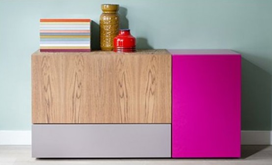 Colorful And Flexible Minimalist LMNTS Sideboard