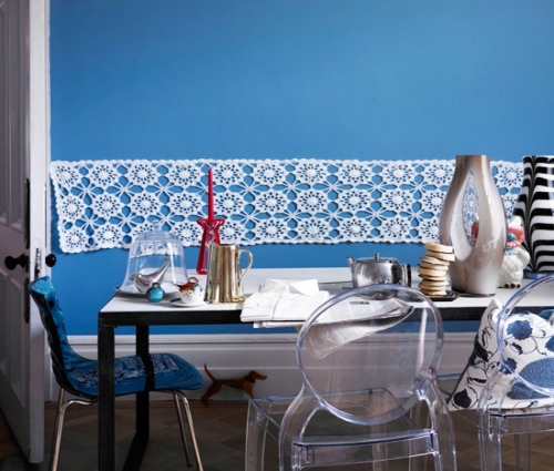 Colorful Blue Dining Area