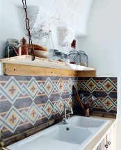 a bright tile backsplash is a cool idea to spruce up the space