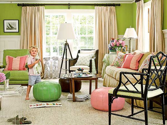 Colorful Warm Living Room Design