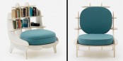 Comfy Chair With Built In Bookshelves For Book Lovers