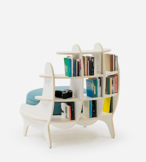 Comfy Chair With Built In Bookshelves For Book Lovers