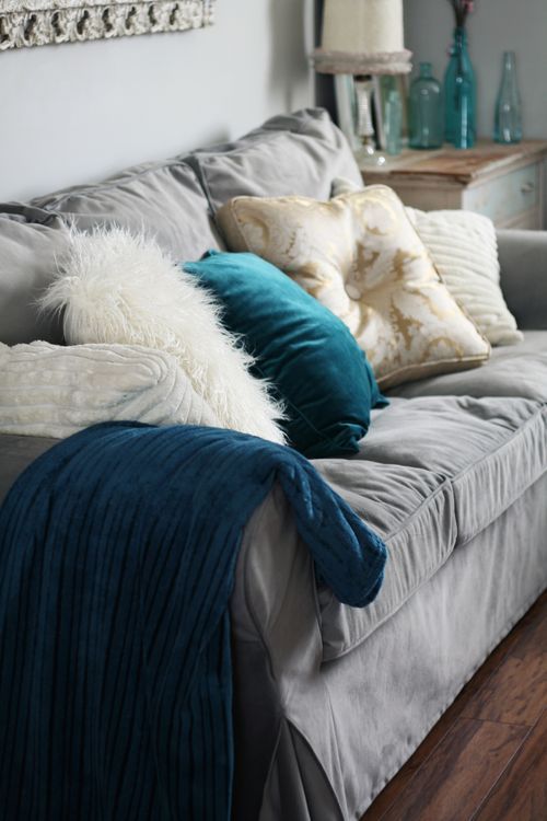 comfy grey slipcover for Ektorp sofa