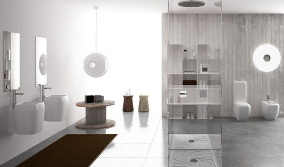 Contemporary Easy-Chic Bathroom Sanitaries and Washbasins – Shui by Ceramic Cielo