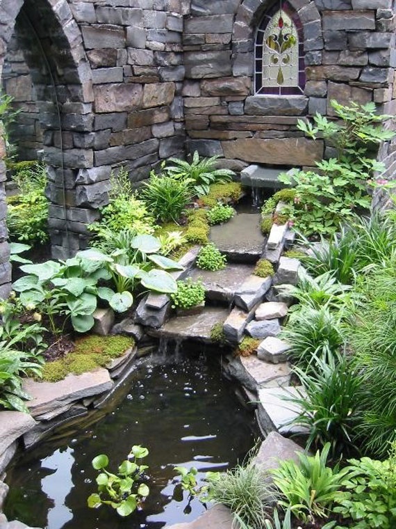 Every pond should be surrounded by stones to remind mountain landscapes. The more you add, the better it looks.