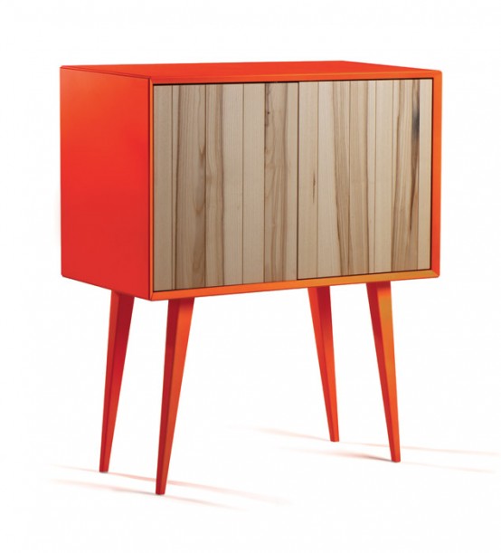 Cool Bright Cabinet In Mid-Century And Minimalist Style