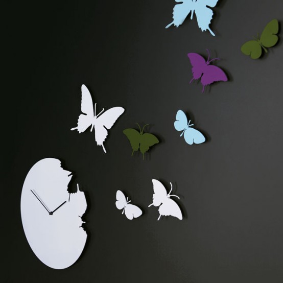 Butterfly Round Clock