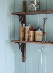 vintage apothecary bottles will add character and interest to your space, display them on some shelves to make your space cooler