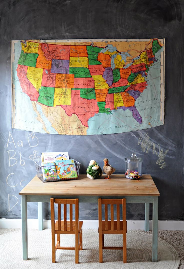 The table is perfect for a kids playroom cuz you can always repaint it.