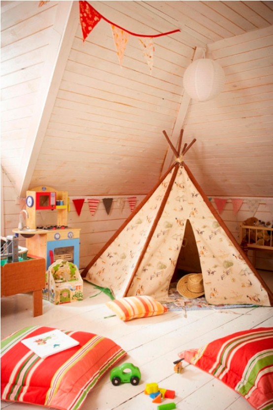 33 Cool Kids Play Rooms With Play Tents