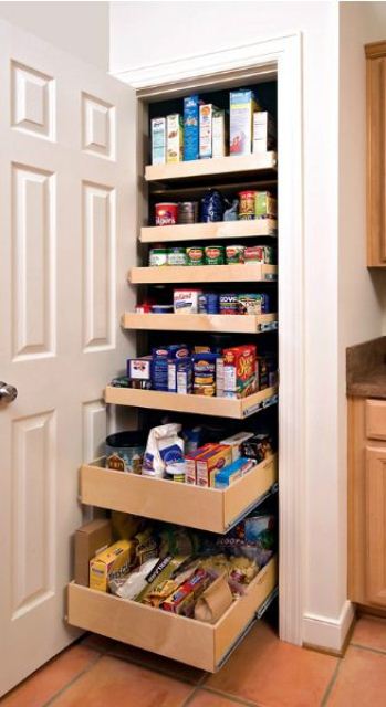 A built in mini pantry with lots of drawers for holding and storing is ideal for any kitchen and can accommodate a lot of stuff