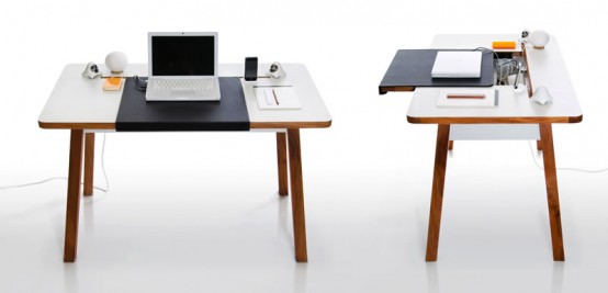 Compact and Stylish Laptop Desk For the Home Office With Cool Cord Management