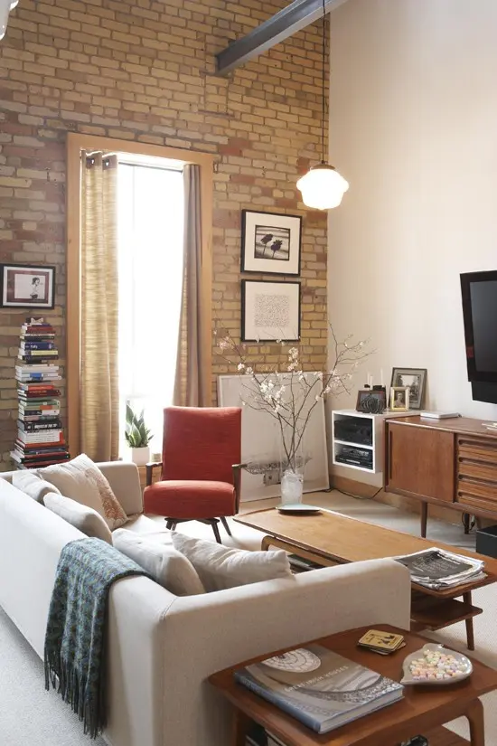 A stylish mid century modern living room