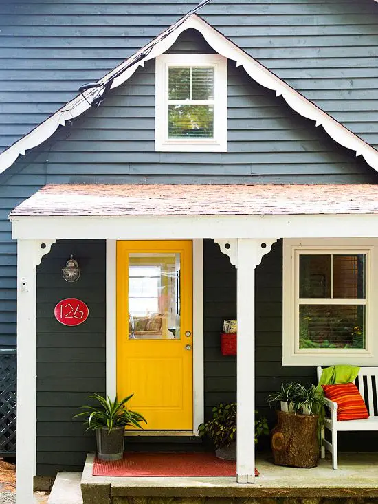 Choosing the right color for a front door is really important part of a front porch's design.