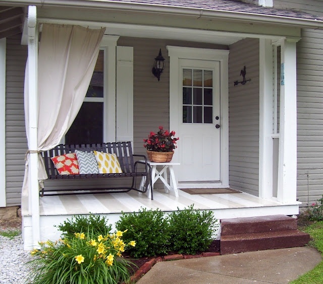 Even a small front porch usually could fit a bench.