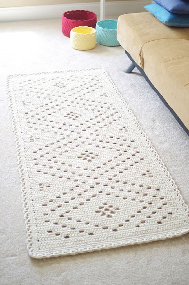 A crochet rug is a cool and lovely accessory you can DIY to personalize your space   add color and pattern to it