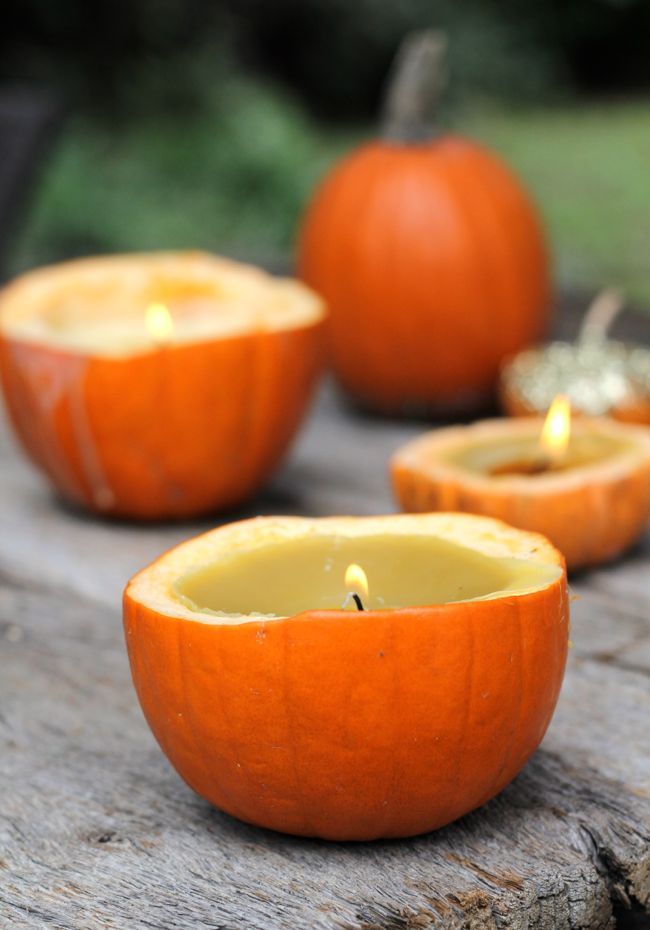 Make candles right inside pumpkins to make them look ultimately fall like and very bright