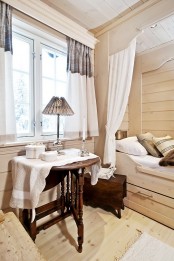 Cozy And Inviting Beige Interior With Lots Of Wood