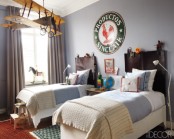 Cozy Bedroom For Two Kids With Vintage Decor Elements