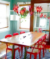 Cozy Dining Area With Colorful Accents