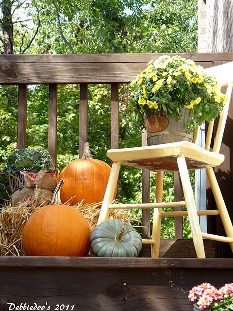 Patio chair could become a nice stand for a planter or an interesting Fall composition.