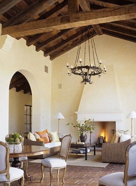 Cozy living room designs with exposed wooden beams  21