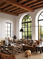 cozy-living-room-designs-with-exposed-wooden-beams-37