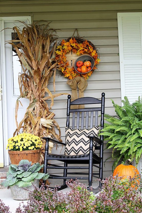 Decorating a beautiful porch for autumn and Thanksgiving is a great way to start a festive season.