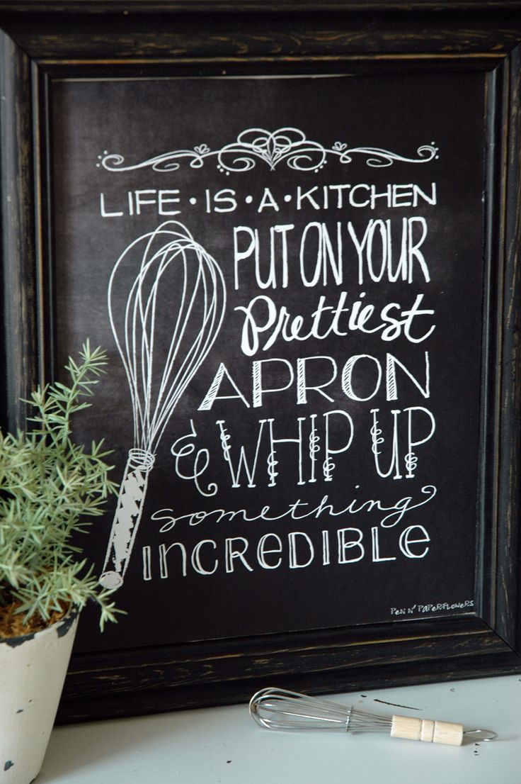 Make some cool chalkboard signs in frames to spruce up your kitchen decor and make it cooler