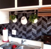 a chalkboard backsplash is a piece for creativity and it’s functional, renovating it won’t take much time or money