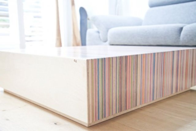 Creative coffee table from upcycled skateboard decks  3