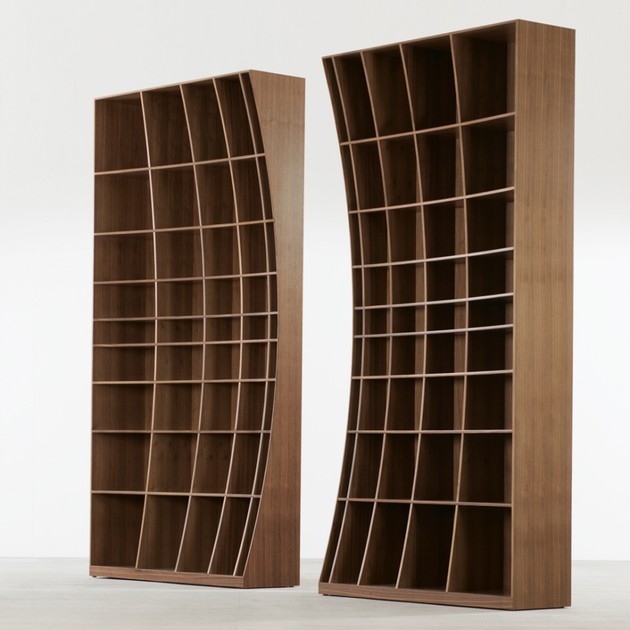 Creative Sculptural Bookcase In Two Halves