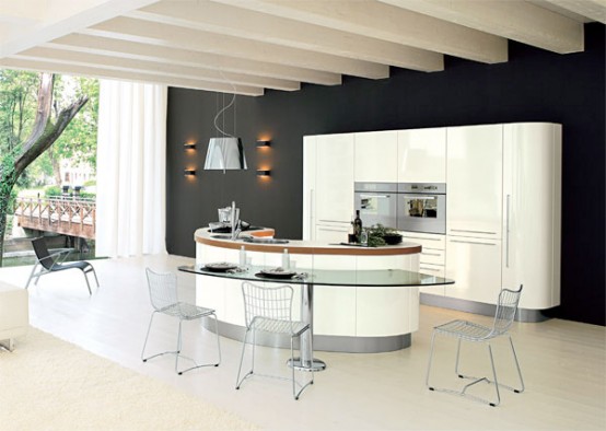 Curved KItchen Island from Record Cucine