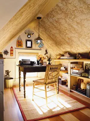 An attic home office could be really cute and cozy.