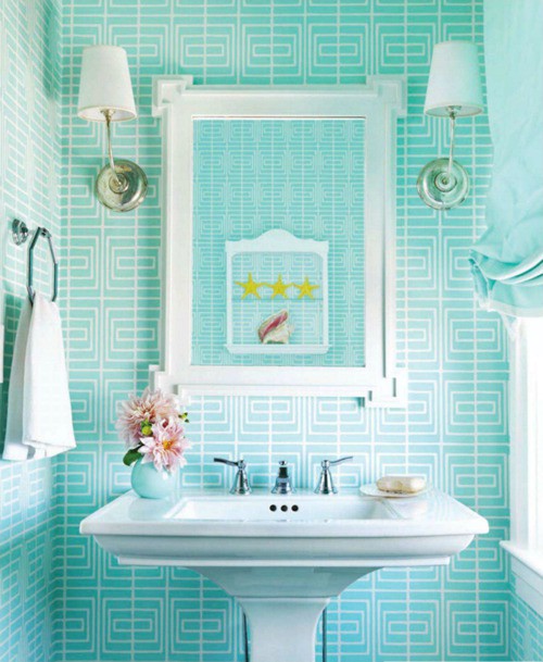 Cute Turquoise Bathroom