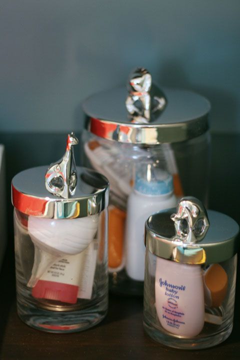 some sheer glass jars with lids will help you organize the small stuff that you have