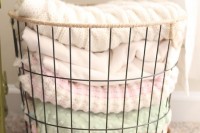 a wire basket is ideal for storing textiles, towels and other stuff, which isn’t very small