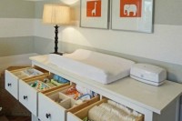 a dresser changing table with drawers is a cool idea for storage and organization in any nursery
