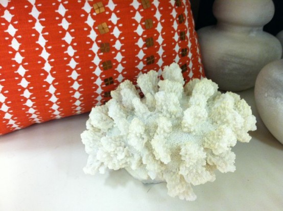 corals and coral-colored pillows are great for giving a seaside feel to your space and make it look bold and cool