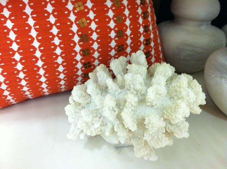 Corals and coral colored pillows are great for giving a seaside feel to your space and make it look bold and cool